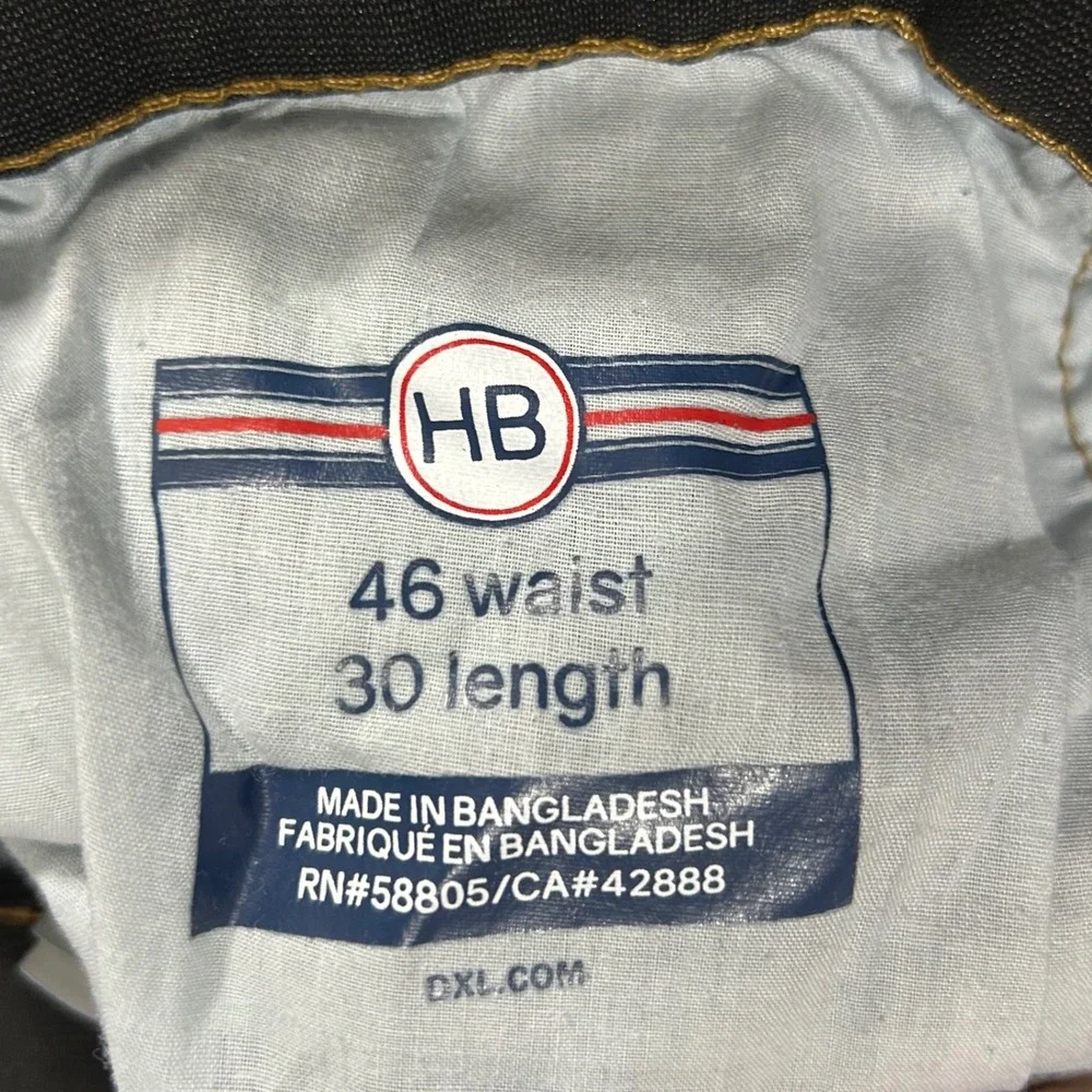 HB Harbor Bay‎ Men's Dark Wash Denim Jeans Continuous Comfort Waistband 46x30